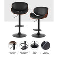 Load image into Gallery viewer, Artiss Kitchen Bar Stools Swivel Gas Lift Wooden Stool Metal Black Barstools