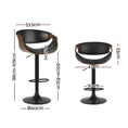 Load image into Gallery viewer, Artiss Bar Stools Swivel Chair Kitchen Gas Lift Wooden Bar Stool Leather Black