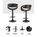 Load image into Gallery viewer, Artiss Bar Stools Swivel Chair Kitchen Gas Lift Wooden Bar Stool Leather Black