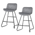 Load image into Gallery viewer, Artiss Set of 2 Bar Stools Kitchen Stool Chairs Chair Velvet Barstool Barstools Grey