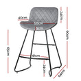 Load image into Gallery viewer, Artiss Set of 2 Bar Stools Kitchen Stool Chairs Chair Velvet Barstool Barstools Grey
