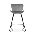 Load image into Gallery viewer, Artiss Set of 2 Bar Stools Kitchen Stool Velvet Dining Chairs Grey Barstool Chair Metal