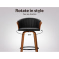 Load image into Gallery viewer, Emily Set of 2 Bar Stools Kitchen Stool Wooden Chair Swivel Chairs Leather Black