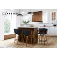Load image into Gallery viewer, Artiss Set of 2 Bar Stools Kitchen Stool Wooden Chair Swivel Chairs Leather Black