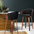 Load image into Gallery viewer, Artiss Set of 2 Bar Stools Kitchen Stool Wooden Chair Swivel Chairs Leather Black
