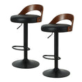 Load image into Gallery viewer, Artiss Set of 2 Bar Stools Kitchen Gas Lift Wooden Stool Metal Barstools Black Swivel