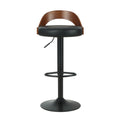 Load image into Gallery viewer, Artiss Set of 2 Bar Stools Kitchen Gas Lift Wooden Stool Metal Barstools Black Swivel