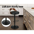 Load image into Gallery viewer, Emily Set of 2 Bar Stools Kitchen Gas Lift Wooden Stool Metal Barstools Black Swivel