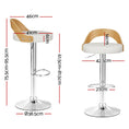 Load image into Gallery viewer, Emily Set of 2 Bar Stools Kitchen Gas Lift Wooden Stool Metal Barstools White Swivel