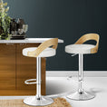 Load image into Gallery viewer, Artiss Set of 2 Bar Stools Kitchen Gas Lift Wooden Stool Metal Barstools White Swivel