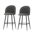 Load image into Gallery viewer, Artiss Set of 2 Bar Stools Kitchen Dining Chair Stool Chairs Sherpa Boucle Charcoal