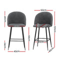 Load image into Gallery viewer, Artiss Set of 2 Bar Stools Kitchen Dining Chair Stool Chairs Sherpa Boucle Charcoal