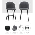 Load image into Gallery viewer, Artiss Set of 2 Bar Stools Kitchen Dining Chair Stool Chairs Sherpa Boucle Charcoal