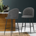 Load image into Gallery viewer, Artiss Set of 2 Bar Stools Kitchen Dining Chair Stool Chairs Sherpa Boucle Charcoal