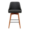 Load image into Gallery viewer, Artiss Set of 2 Wooden Fabric Bar Stools Square Footrest - Charcoal