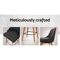Load image into Gallery viewer, Artiss Set of 2 Wooden Fabric Bar Stools Square Footrest - Charcoal