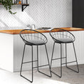 Load image into Gallery viewer, Artiss Set of 2 Bar Stools Steel Fabric - Grey and Black