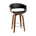 Load image into Gallery viewer, Artiss Swivel PU Leather Bar Stool - Wood and Black