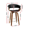 Load image into Gallery viewer, Artiss Swivel PU Leather Bar Stool - Wood and Black