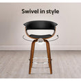 Load image into Gallery viewer, Artiss Swivel PU Leather Bar Stool - Wood and Black