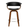 Load image into Gallery viewer, Artiss Set of 2 Swivel PU Leather Bar Stool - Wood and Black