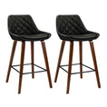 Load image into Gallery viewer, Artiss Set of 2 Bar Stools Bentwood PU Leather Diamond Pleat - Black