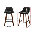 Load image into Gallery viewer, Artiss Set of 2 Bar Stools Bentwood PU Leather Diamond Pleat - Black