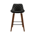 Load image into Gallery viewer, Artiss Set of 2 Bar Stools Bentwood PU Leather Diamond Pleat - Black