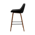 Load image into Gallery viewer, Artiss Set of 2 Bar Stools Bentwood PU Leather Diamond Pleat - Black