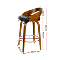 Load image into Gallery viewer, Artiss Set of 2 Walnut Wood Bar Stools - Black and Brown