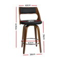 Load image into Gallery viewer, Artiss Set of 2 Wooden Bar Stools PU Leather - Black and Wood