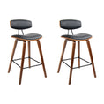 Load image into Gallery viewer, Artiss Set of 2 PU Leather Circular Footrest Bar Stools - Black