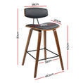 Load image into Gallery viewer, Artiss Set of 2 PU Leather Circular Footrest Bar Stools - Black
