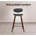 Load image into Gallery viewer, Artiss Set of 2 PU Leather Circular Footrest Bar Stools - Black