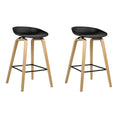 Load image into Gallery viewer, Artiss Set of 2 Wooden Square Footrest Bar Stools - Black