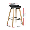 Load image into Gallery viewer, Artiss Set of 2 Wooden Square Footrest Bar Stools - Black