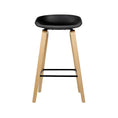 Load image into Gallery viewer, Artiss Set of 2 Wooden Square Footrest Bar Stools - Black