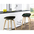 Load image into Gallery viewer, Artiss Set of 2 Wooden Square Footrest Bar Stools - Black