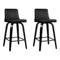 Load image into Gallery viewer, Artiss Set of 2 Wooden PU Leather Bar Stool - Black