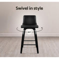 Load image into Gallery viewer, Artiss Set of 2 Wooden PU Leather Bar Stool - Black