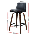 Load image into Gallery viewer, Artiss Set of 2 Wooden PU Leather Bar Stool - Black and Brown Wood Legs