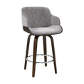 Load image into Gallery viewer, Artiss Velvet Bar Stool Swivel - Grey and Wood