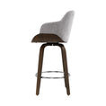 Load image into Gallery viewer, Artiss Velvet Bar Stool Swivel - Grey and Wood