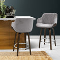 Load image into Gallery viewer, Artiss 2x Bar Stools Swivel Velvet Padded Wooden