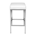 Load image into Gallery viewer, Artiss Set of 2 PU Leather Backless Bar Stools - White and Chrome