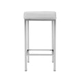 Load image into Gallery viewer, Artiss Set of 2 PU Leather Backless Bar Stools - White and Chrome