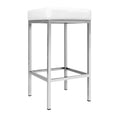 Load image into Gallery viewer, Artiss Set of 2 PU Leather Backless Bar Stools - White and Chrome