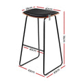 Load image into Gallery viewer, Artiss Set of 2 Backless PU Leather Bar Stools - Black and Wood