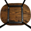 Load image into Gallery viewer, Artiss Set of 2 Elm Wood Backless Bar Stools 65cm - Black and Dark Natural