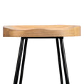 Load image into Gallery viewer, Artiss Set of 2 Elm Wood Backless Bar Stools 75cm - Black and Light Natural